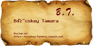 Böcskey Tamara névjegykártya